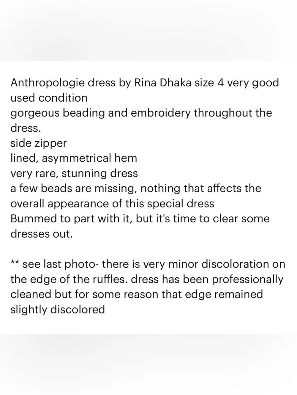Anthropologie Rina Dhaka beaded midi dress size 4 RARE - Picture 14 of 14